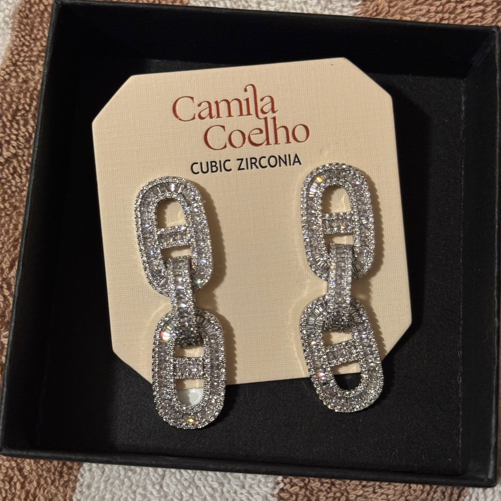 Camila Coelho Pave Soda Tab crystal drop Earrings